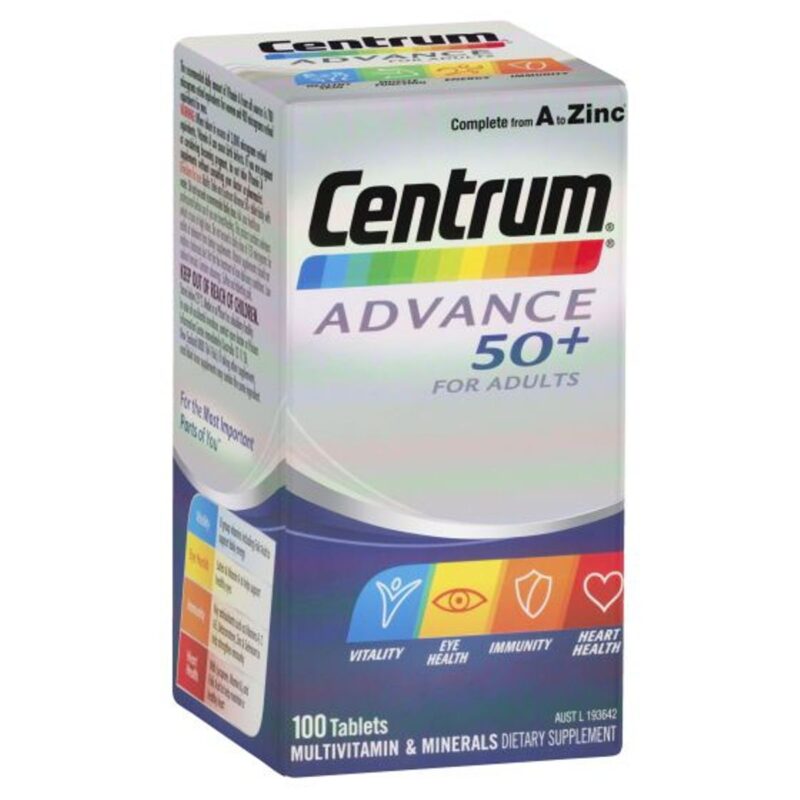 Centrum Advance 50+ For Adults Tablets - 100 Pack