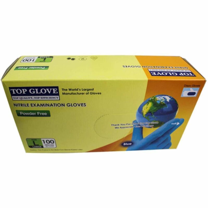 Top Glove Nitrile Disposable Gloves – Powder-free 100 Pcs L